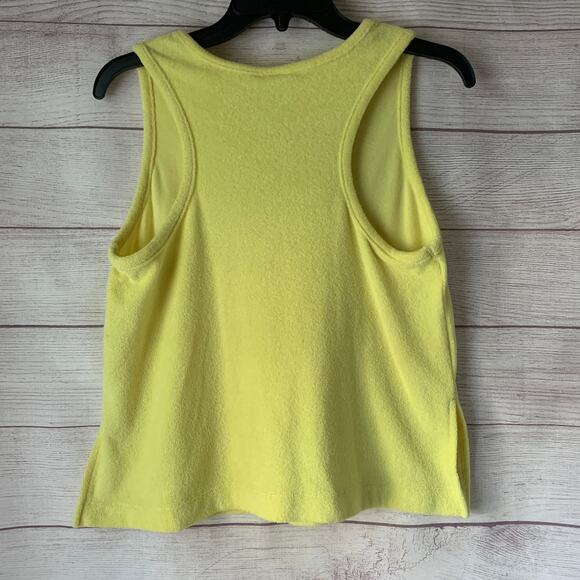 A New Day Yellow Terry Cloth TankTop Racer Back Side Slit Size S - Picture 5 of 10